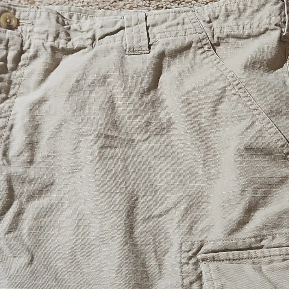 Woolrich Cargo Shorts Mens 42 Beige Ripstop Cotton Buttoned Pockets Spot See Pic